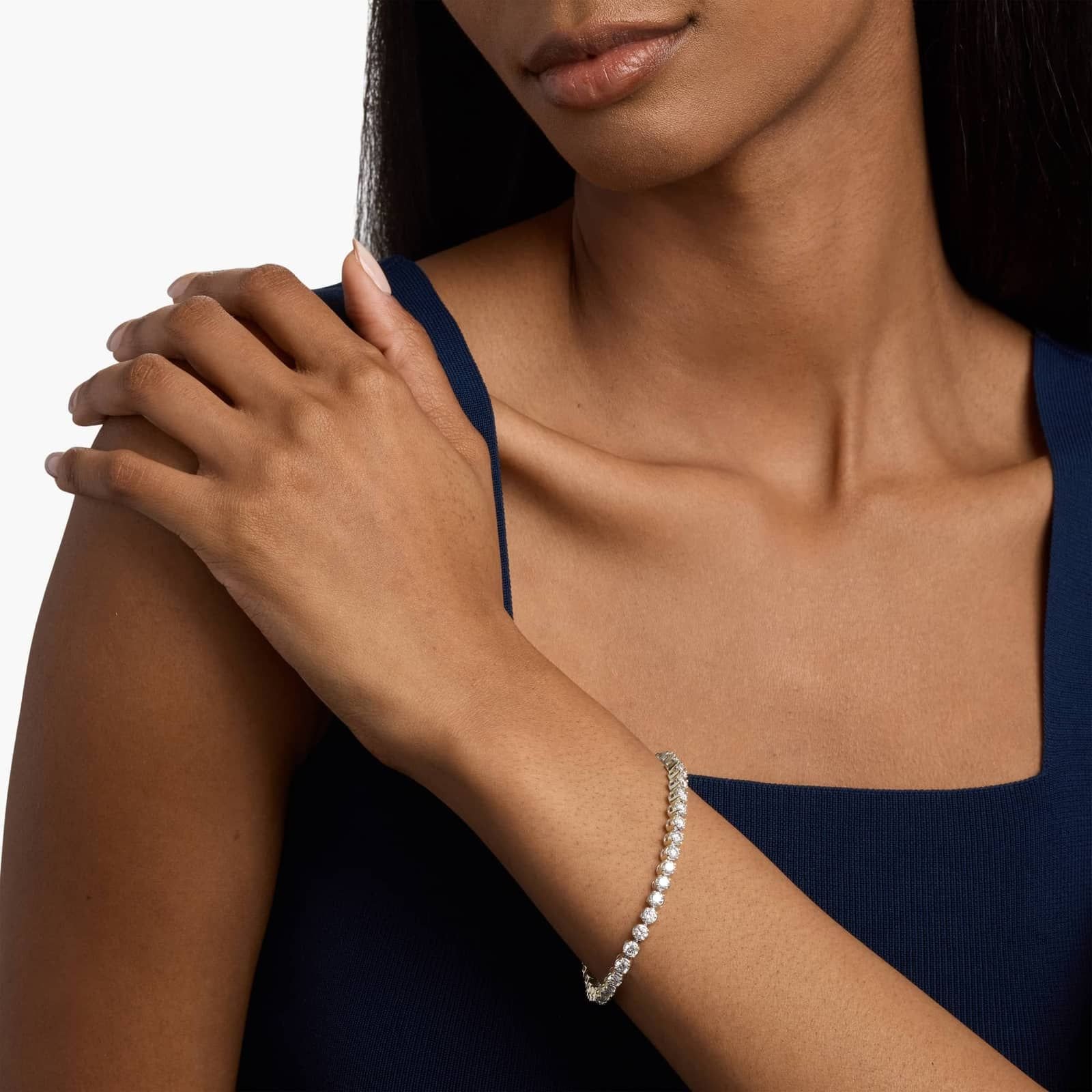 7 " Four Prong Lab-Grown Diamond Tennis Bracelet In 14K Yellow Gold